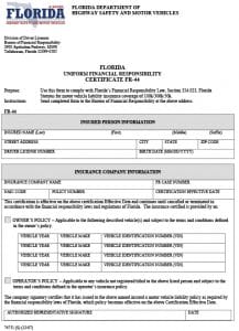 Form FR44 FR44 Insurance Form